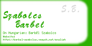 szabolcs barbel business card